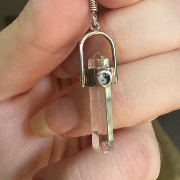 Quartz Crystal Yin Yang Talisman Reiki Healing Pendant Silver 925 - Picture 5 of 8